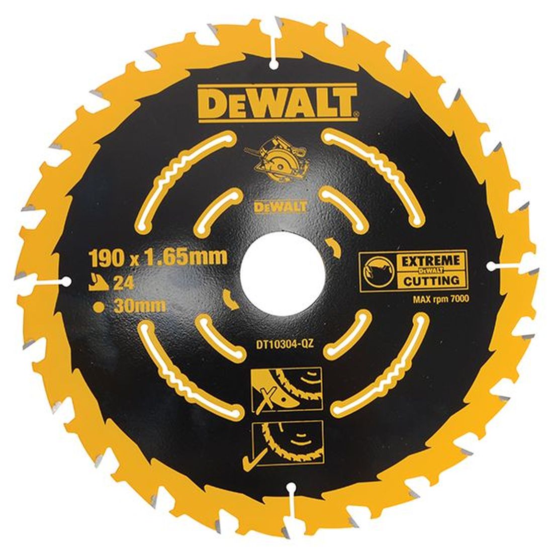 DEWALT Extreme Framing Circular Saw Blade 190 x 30mm x 24T                             