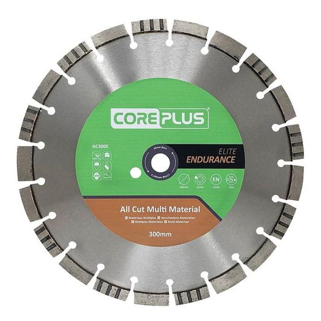 CorePlus AC300E Elite All Cut Multi-Material Diamond Blade 300mm                         