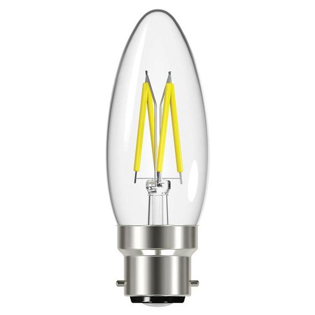 Energizer LED BC (B22) Candle Filament Dimmable Bulb, Warm White 470 lm 4W                