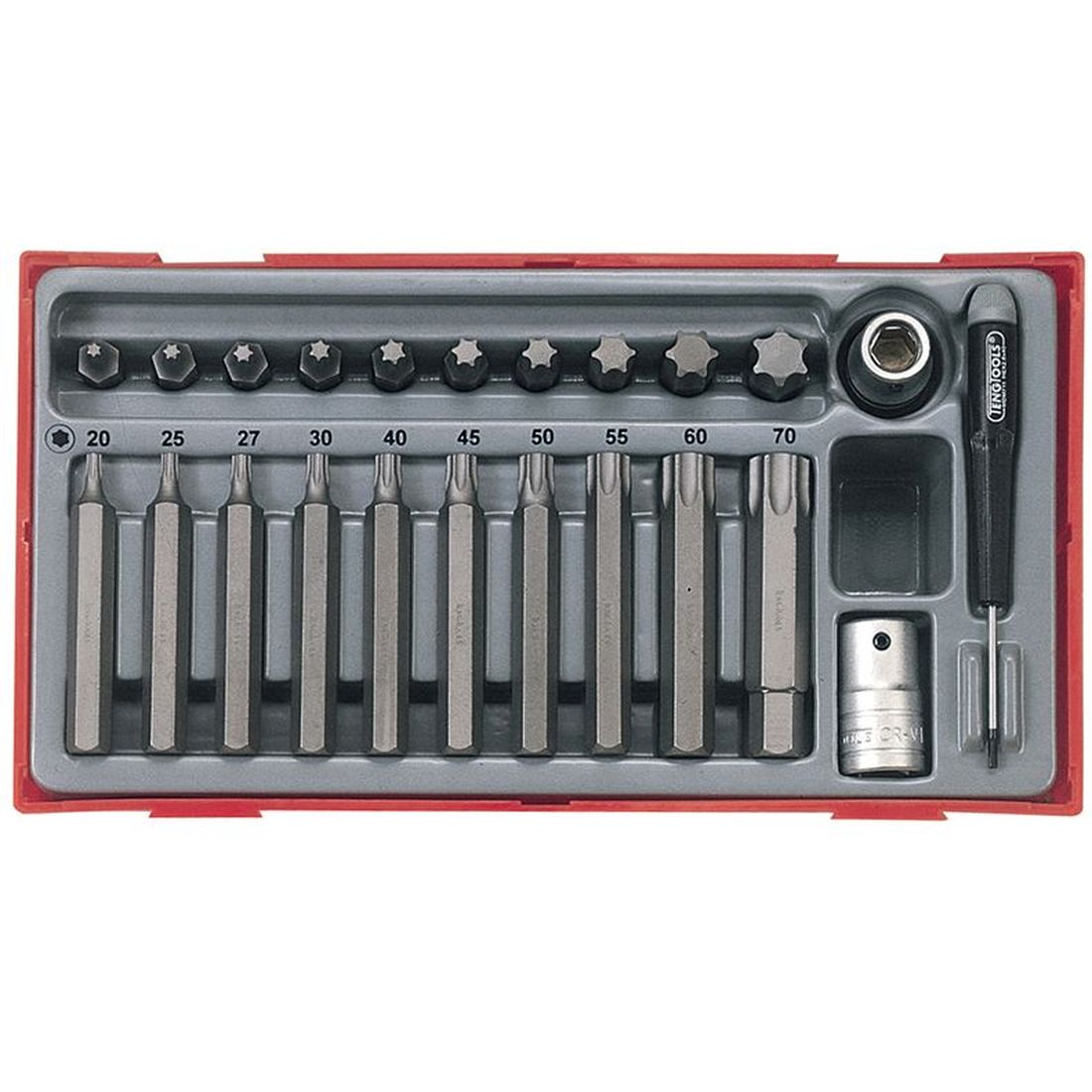 Teng TTTX23 TX Bit Socket Set, 23 Piece - 1/2in Drive                                