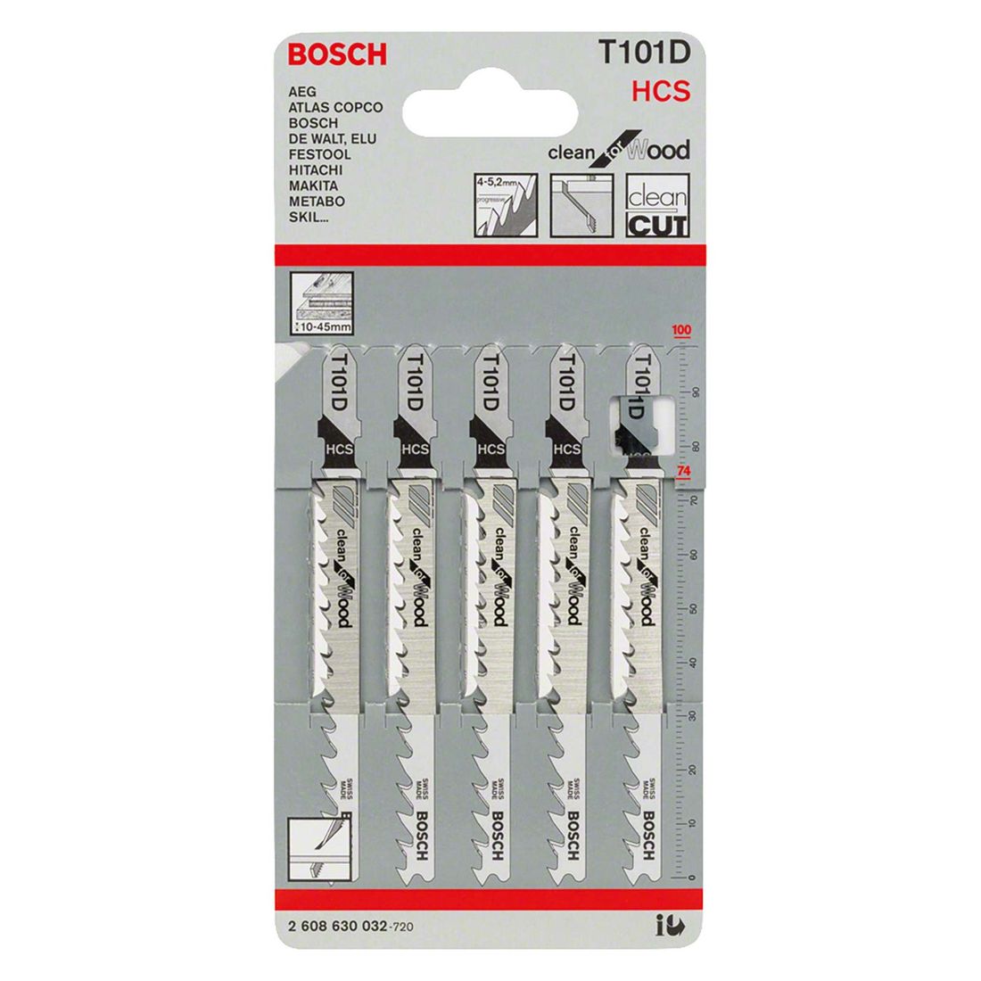 Blades Jigsaw For Wood T101D 5Pk Bosch