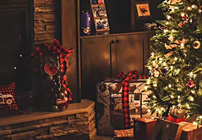 Cozy christmas decorated home